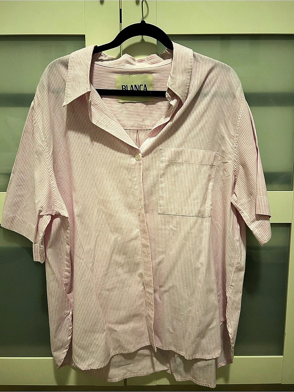 BLANCA Felicia Shirt Pink & White Striped Set Medium